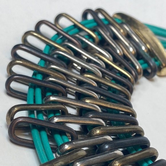 Turquoise Green and Mixed Metal Color Multi Strand Necklace - Picture 16 of 16